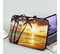 ENEN Sacoche pour Ordinateur Portable Porte-Documents Sacs À Main, Impression de Plage Sac D'ordinateur Portable pour 13 "15.6" Ordinateur Portable Sac de Travail (Jaune,13 Pouce)