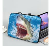 ENEN Sacoche pour Ordinateur Portable Porte-Documents Sacs À Main, Impression de Requin Sac D'ordinateur Portable pour Ordinateur Portable Sac de Travail (13 Pouce,Vagues)