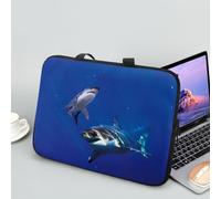 ENEN Sacoche pour Ordinateur Portable Porte-Documents Sacs À Main, Impression de Requin Sac D'ordinateur Portable pour Ordinateur Portable Sac de Travail (13 Pouce,Bleu foncé)
