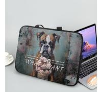 ENEN Sacoche pour Ordinateur Portable Porte-Documents Sacs À Main, Rétro Impression de Chien Sac D'ordinateur Portable pour Ordinateur Portable Sac de Travail (17 Pouce,Gâteau)