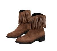 ENEN Santiag Femme Cuir Western, Taille 36-43 Santiag Femme Gros Mollet Bottes Cowboy Talon Haut avec Fermeture Éclair Bottes Western Country pour Trekking (X106 Marron,37)