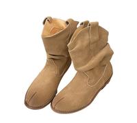 ENEN Santiag Femme Hiver Bottes, Botte Cowboy Gros Mollet Country Mode Ankle Hiver de Trekking Plein Air Décontractée De La Mode Western Chaussures (Marron 2,39)