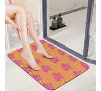 ENEN Tapis de Bain en Diatomite, Empreinte De Chat, Bath Mat Séchage Rapide & Antidérapant, Tapis de Douche Absorbant, Décoratif Lavable en Machine pour Douche, Baignoire (Chat Mignon,40x60cm)