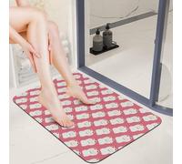 ENEN Tapis de Bain en Diatomite, Empreinte De Chat, Bath Mat Séchage Rapide & Antidérapant, Tapis de Douche Absorbant, Décoratif Lavable en Machine pour Douche, Baignoire (Chat Chanceux,50x80cm)