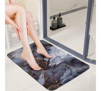 ENEN Tapis de Bain en Diatomite, Impression Marbrée, Bath Mat Séchage Rapide & Antidérapant, Tapis de Douche Absorbant, Décoratif Lavable en Machine pour Douche, Baignoire (Gris 01,40x60cm)