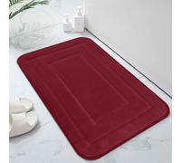 ENEN Tapis de Bain en Microfibre, Couleur Pure, Bath Mat Séchage Rapide & Antidérapant, Tapis de Douche Absorbant, Décoratif Lavable en Machine pour Douche, Baignoire (Rouge foncé 01,40x60cm)