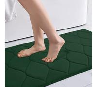 ENEN Tapis de Bain en Microfibre, Couleur Pure, Bath Mat Séchage Rapide & Antidérapant, Tapis de Douche Absorbant, Décoratif Lavable en Machine pour Douche, Baignoire (Vert foncé,40x60cm)