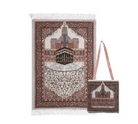ENEN Tapis de Prière Musulman avec Sac, Tapis de Prière à Glands, Cadeau Prière Ramadan, Tapis Priere Musulman pour Femme Homme et Enfant, Doux, Pliable, Lavable en Machine (70x108cm,Style B)