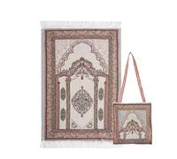 ENEN Tapis de Prière Musulman avec Sac, Tapis de Prière à Glands, Cadeau Prière Ramadan, Tapis Priere Musulman pour Femme Homme et Enfant, Doux, Pliable, Lavable en Machine (70x108cm,Style C)