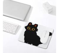 ENEN Tapis de Souris d'Ordinateur, 3D Chat Mouse Pad Antidérapant Imperméable, Base en Caoutchouc, Glissement Facile, Tapis de Bureau pour Domicile, Ordinateur de Bureau (Chat Noir,20x24cm)