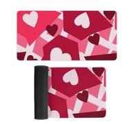 ENEN Tapis de Souris d'Ordinateur, 3D Cœur Mouse Pad Antidérapant, Base en Caoutchouc, Glissement Facile, Grand Tapis de Bureau pour Domicile, Bureau (Art du cœur,40x75cm)