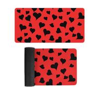 ENEN Tapis de Souris d'Ordinateur, 3D Cœur Mouse Pad Antidérapant, Base en Caoutchouc, Glissement Facile, Grand Tapis de Bureau pour Domicile, Bureau (Cœur et Rouge,30x60cm)