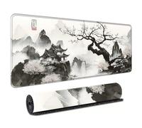ENEN Tapis de Souris d'Ordinateur, Style Chinois Mouse Pad Antidérapant, Base en Caoutchouc, Glissement Facile, Grand Tapis de Bureau pour Domicile, Bureau (Paysages de Montagne,300 * 800 * 2mm)