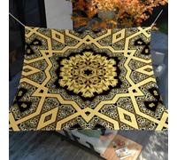 ENEN Voile d'Ombrage Imperméable, 3D Mandala Voile Ombrage avec 4 Cordes, Toile Pergola Protection des Rayons UV, Toile Pergola pour Jardin & Terrasse, Plein Air (Or1,200x240cm)