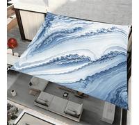 ENEN Voile d'Ombrage Imperméable Carré, Modèle de Marbre 3D Toile Ombrage Exterieur Toile Pergola Protection des Rayons UV, Toile Ombrage pour Plein Air Jardin Terrasse (Bleu de mer,2x2m)