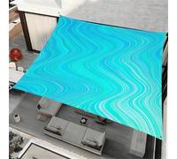 ENEN Voile d'Ombrage Imperméable Carré, Modèle de Marbre 3D Toile Ombrage Exterieur Toile Pergola Protection des Rayons UV, Toile Ombrage pour Plein Air Jardin Terrasse (Bleu Aqua,1,8x1,8m)