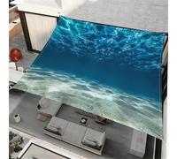 ENEN Voile d'Ombrage Imperméable Carré, Modèle d'eau de Mer 3D Toile Ombrage Exterieur Toile Pergola Protection des Rayons UV, Toile Ombrage pour Plein Air, Jardin & Terrasse (Bleu 4,1.5x1.5m)
