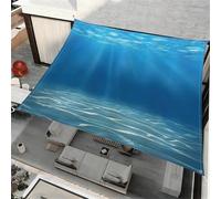ENEN Voile d'Ombrage Imperméable Carré, Modèle d'eau de Mer 3D Toile Ombrage Exterieur Toile Pergola Protection des Rayons UV, Toile Ombrage pour Plein Air, Jardin & Terrasse (Bleu 2,1.5x1.5m)