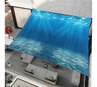 ENEN Voile d'Ombrage Imperméable Carré, Modèle d'eau de Mer 3D Toile Ombrage Exterieur Toile Pergola Protection des Rayons UV, Toile Ombrage pour Plein Air, Jardin & Terrasse (Bleu 7,2x2.4m)