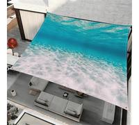 ENEN Voile d'Ombrage Imperméable Carré, Modèle d'eau de Mer 3D Toile Ombrage Exterieur Toile Pergola Protection des Rayons UV, Toile Ombrage pour Plein Air, Jardin & Terrasse (Bleu 8,2x2.4m)