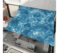 ENEN Voile d'Ombrage Imperméable Carré, Modèle d'eau de Mer 3D Toile Ombrage Exterieur Toile Pergola Protection des Rayons UV, Toile Ombrage pour Plein Air, Jardin & Terrasse (Bleu 6,2x2.4m)