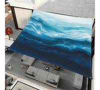 ENEN Voile d'Ombrage Imperméable Carré, Modèle d'eau de Mer 3D Toile Ombrage Exterieur Toile Pergola Protection des Rayons UV, Toile Ombrage pour Plein Air, Jardin & Terrasse (Bleu 5,2x2m)