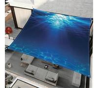 ENEN Voile d'Ombrage Imperméable Carré, Modèle d'eau de Mer 3D Toile Ombrage Exterieur Toile Pergola Protection des Rayons UV, Toile Ombrage pour Plein Air, Jardin & Terrasse (Bleu 1,2x2.4m)