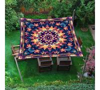ENEN Voile d'Ombrage Imperméable Carré, Toile Ombrage Exterieur Toile Pergola Protection des Rayons UV, Toile Ombrage pour Jardin & Terrasse, Magnifique Mandala (Exquis,2x2.4m)