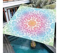 ENEN Voile d'Ombrage Imperméable Carré, Toile Ombrage Exterieur Toile Pergola Protection des Rayons UV, Toile Ombrage pour Plein Air, Jardin & Terrasse (Mandalas 22,2x2m)