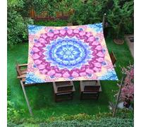 ENEN Voile d'Ombrage Imperméable Carré, Toile Ombrage Exterieur Toile Pergola Protection des Rayons UV, Toile Ombrage pour Jardin & Terrasse, Magnifique Mandala (Rose-Violet,2x2m)
