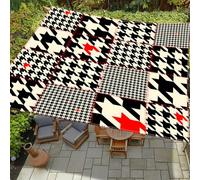 ENEN Voile d'Ombrage Imperméable Carré, Toile Ombrage Exterieur Toile Pergola Protection des Rayons UV, Toile Ombrage pour Plein Air, Jardin & Terrasse, Multicolore (Pied-de-Poule,1.5x1.5m)