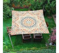ENEN Voile d'Ombrage Imperméable Carré, Toile Ombrage Exterieur Toile Pergola Protection des Rayons UV, Toile Ombrage pour Jardin & Terrasse, Magnifique Mandala (Classique,1.5x1.5m)