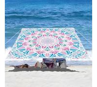 ENEN Voile d'Ombrage Imperméable, Rectangle Ombrage Exterieur Toile Pergola Protection des Rayons UV, Toile Ombrage pour Plein Air, Jardin & Terrasse -Boho Classique (Bleu,1.5x1.5m)