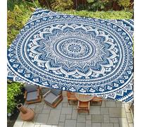 ENEN Voile d'Ombrage Rectangulaire Imperméable 1.5m/1.8m/2m, Toile Ombrage Exterieur Toile Pergola Protection des Rayons UV pour Jardin Terrasse, 3D Mandala Rêve (Bleu,1.8x1.8m)