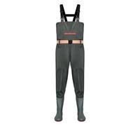 ENEN Waders Peche Homme Femme 36-46, Cuissarde de Peche Grande Taille, Nylon Composite PVC Pantalon de Bassin avec Bottes en Caoutchouc Antidérapant (Vert armée,40)