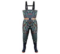 ENEN Waders Peche Homme Femme 36-46, Cuissarde de Peche Grande Taille, Nylon Composite PVC Pantalon de Bassin avec Bottes en Caoutchouc Antidérapant (Camouflage,40)