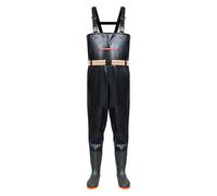 ENEN Waders Peche Homme Femme 36-46, Cuissarde de Peche Grande Taille, Nylon Composite PVC Pantalon de Bassin avec Bottes en Caoutchouc Antidérapant (Noir,40)