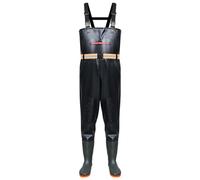 ENEN Waders Peche Homme Femme 36-46, Cuissarde de Peche Grande Taille, Nylon Composite PVC Pantalon de Bassin avec Bottes en Caoutchouc Antidérapant pour Les Travaux sous-Marins (Noir,45)