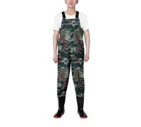 ENEN Waders Peche Homme Femme 36-47, Cuissarde de Peche Grande Taille, Nylon Composite PVC Pantalon de Bassin avec Bottes Antidérapant (Camouflage Vert,39 EU)