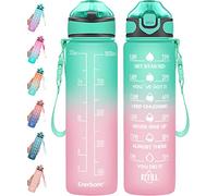 Enerbone Bouteille d'eau de 946,2 ml avec temps de boire et paille, bouteille d'eau motivante avec sangle de transport, étanche sans BPA et non toxique, assurez-vous de boire assez d'eau pour le