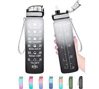 Enerbone Bouteille d'eau de 946 ml, étanche sans BPA et non toxique, bouteille d'eau de motivation avec temps pour boire et paille, bouteille d'eau de fitness avec sangle pour bureau, gym, sports de