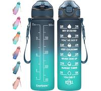Enerbone Bouteille d'eau potable de 950 ml avec temps pour boire et paille, motivante avec sangle de transport, anti-fuite, sans BPA et non toxique, pour s'assurer que vous buvez assez d'eau pour le