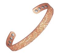EnerCoppeX 3500 Gauss Magnetic Bracelet, 99.99% Pure Copper Magnetic Female Bracelet, Classic Pattern Carving, Including 8 Magnets (A)