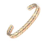 EnerCoppeX Bracelet magnétique 3500 Gauss pour homme et femme, 99,99 % cuivre pur, bracelet magnétique indien classique tissé à la main, y compris 8 aimants (C), Cuivre