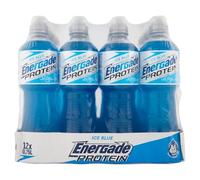 Energade Protéine, boisson réintégrante 12 x 0,75 L, goût bleu glace, avec sels minéraux et protéines, parfaite pour l'activité physique, bouchon push&pull, taille sportive pour hydratation en