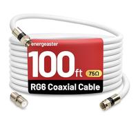 energeaster Câble coaxial RG6 de 30,5 m avec connecteur de type F, rallonge de câble coaxial, Internet haut débit, antenne TV numérique intérieure pour satellite, antenne, DVR, magnétoscope, HDTV