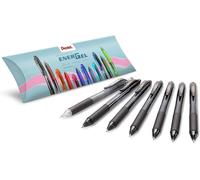 Energel Bl107 - Ao Lot De 6 Stylos À Encre Gel Liquide + Porte - Mine Pl105 - Ax Energize X Noir + 1 Porte - Mine 0,5 Mm/Hb