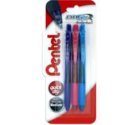 Energel - X Pointe Stylo Rétractable, 0,7 Mm - Lot De 3 Blister Of 3 Pink/Sky Blue/Violet
