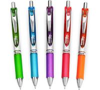 Energel Xm Bl77 Liquid Gel Pens, 0.7mm Retractable Tip, 54% Recycled, Tropical Color Inks, 5-Pack