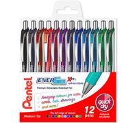Energel Xm Bl77 Retractable Liquid Gel Pen 0.7mm 54% Recycled (Pack Of 12)